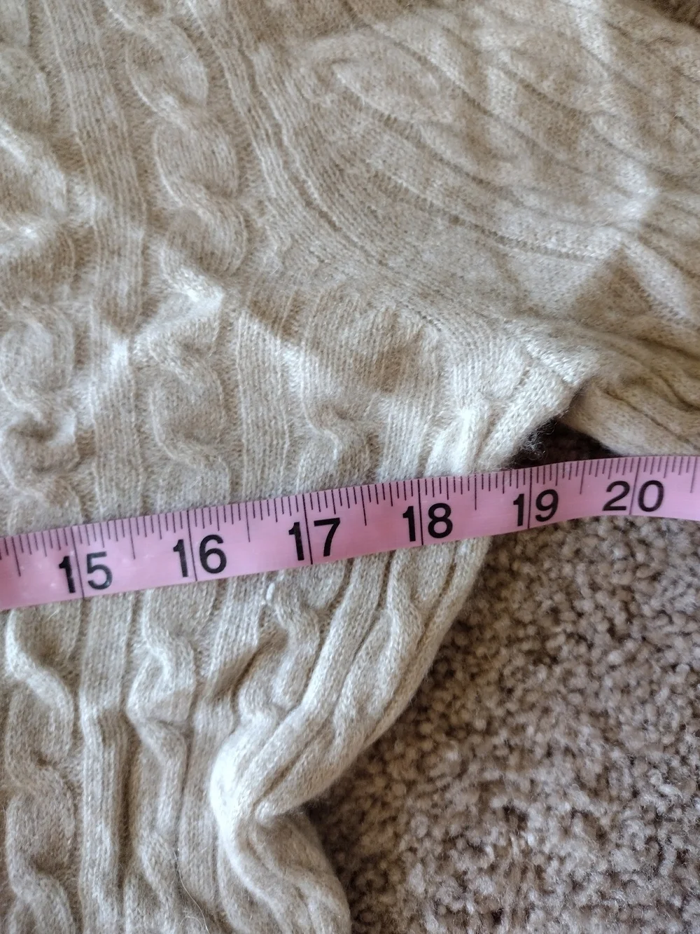 Antonio Melani Cashmere Beige Cable Knit Women's Sweater L - Picture 5 of 16